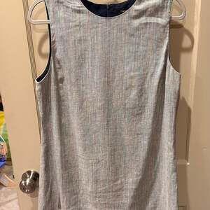 Theory Sleeveless Linen Blend Easy Shift Dress - Size 10